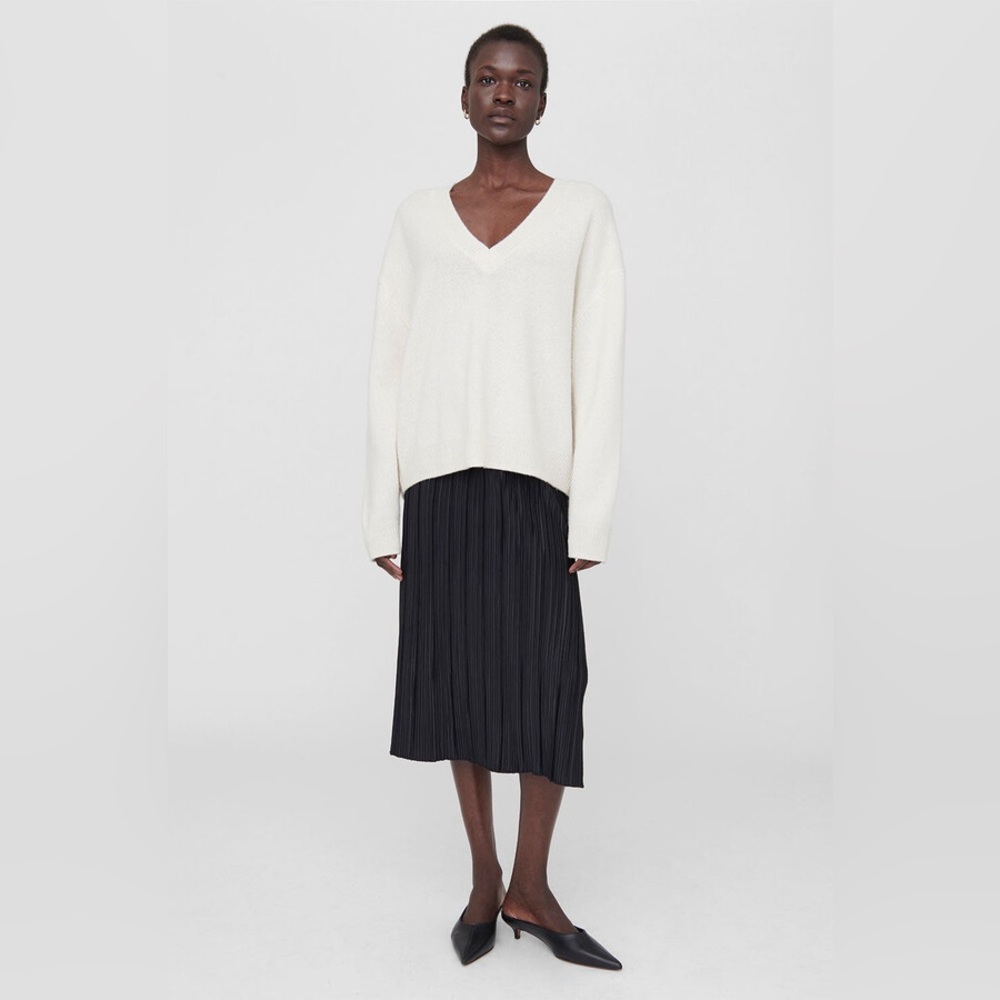 NWT Anine Bing Yara Plisse Midi Skirt
